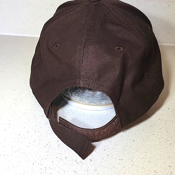 Men's Brown Cap with Deer Embroidery. Adjustable With Velcro. New No Tag - Picture 4 of 5